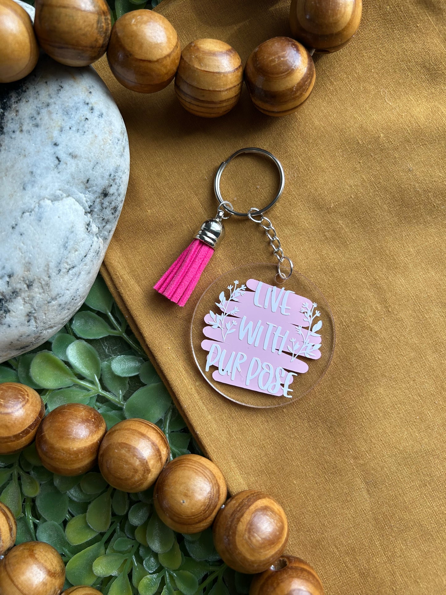 “Live with purpose” keychain