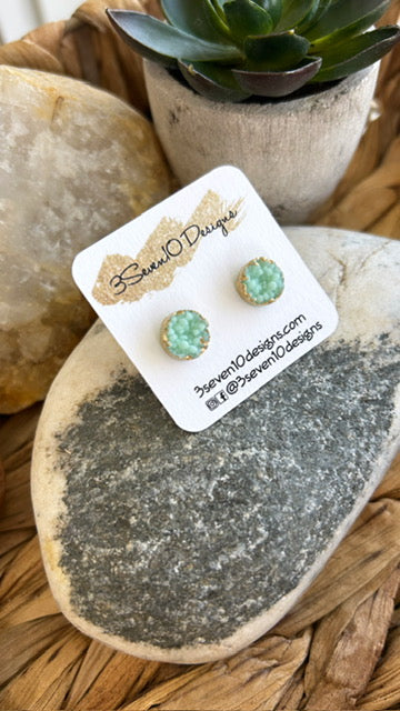 Aqua Druzy Stud