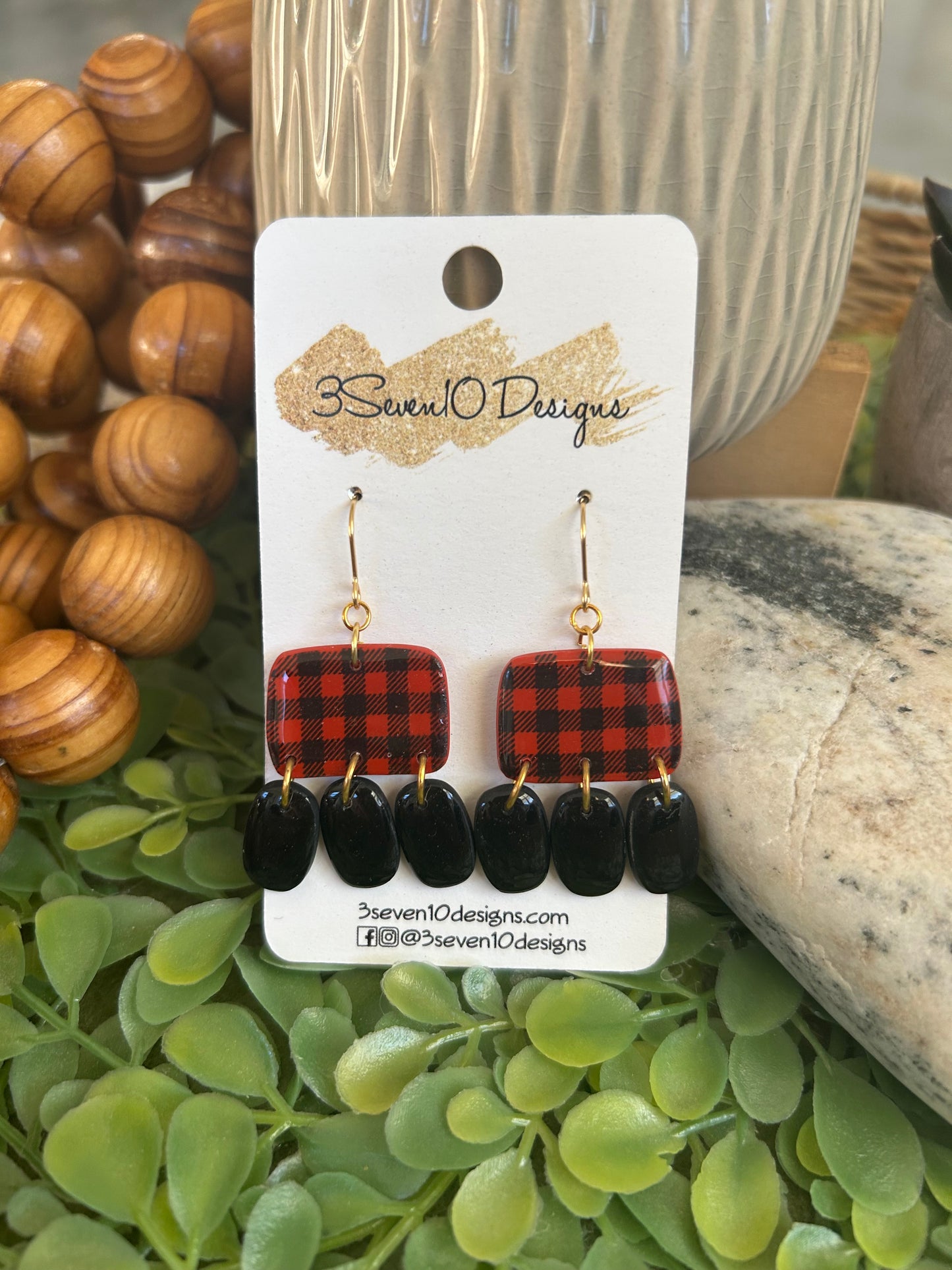 Red Plaid Dangle