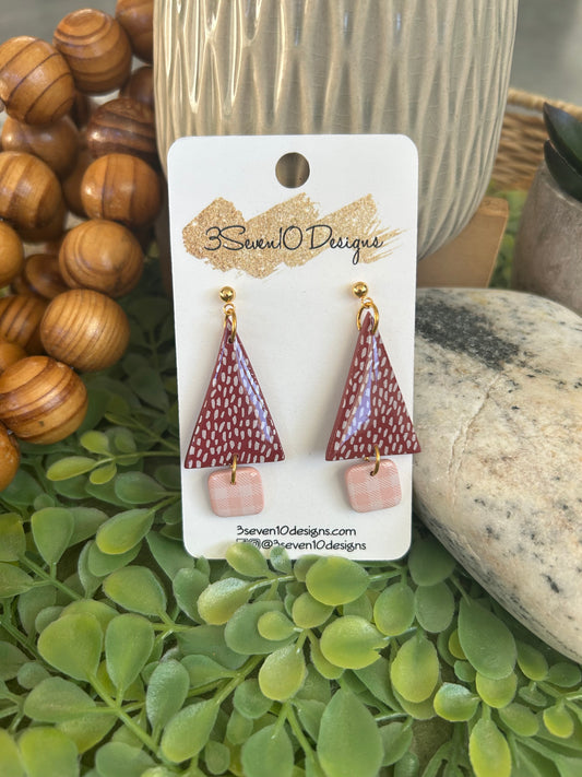 Burgundy Modern Tree Dangle