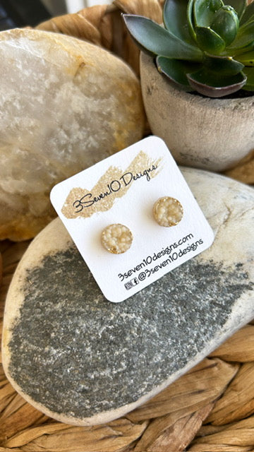 Cream Druzy Stud