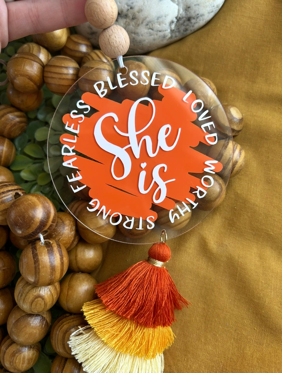 “She Is” car hanger