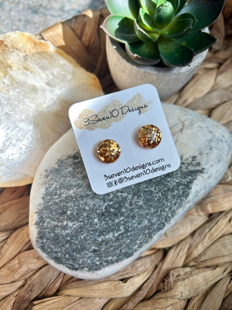 Gold Glitter Stud